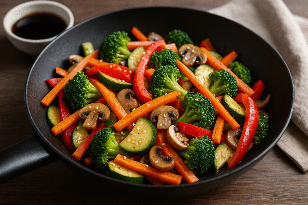 Almuerzo Rápido sin Freír Wok de Vegetales