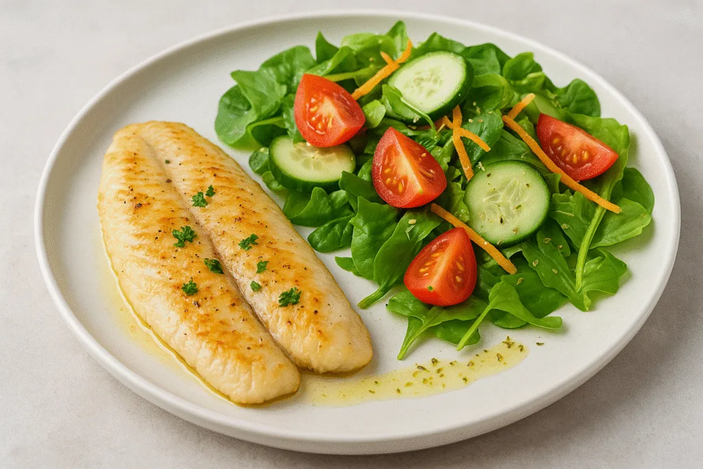 Cena Ligera con Pescado y Ensalada Fresca