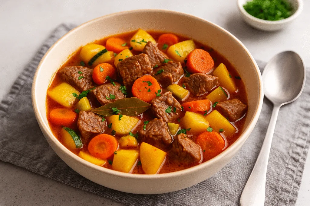 Estofado de carne magra con verduras