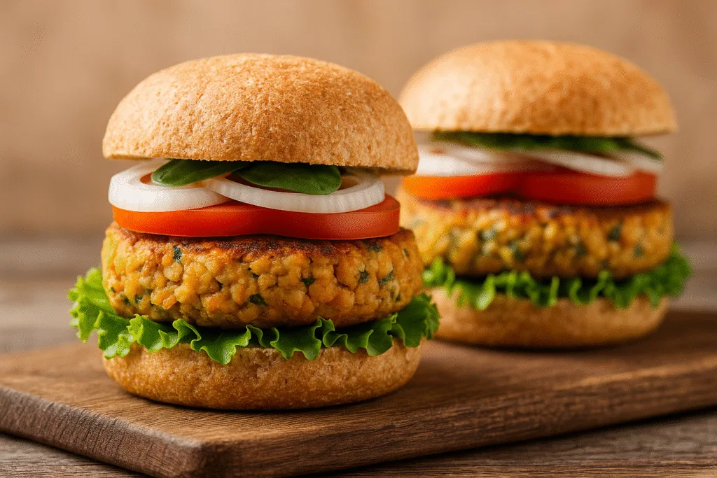 Hamburguesas de garbanzos y avena