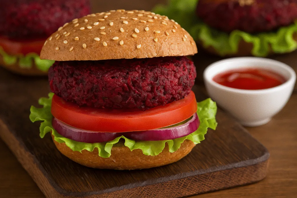 Hamburguesas de lentejas y remolacha