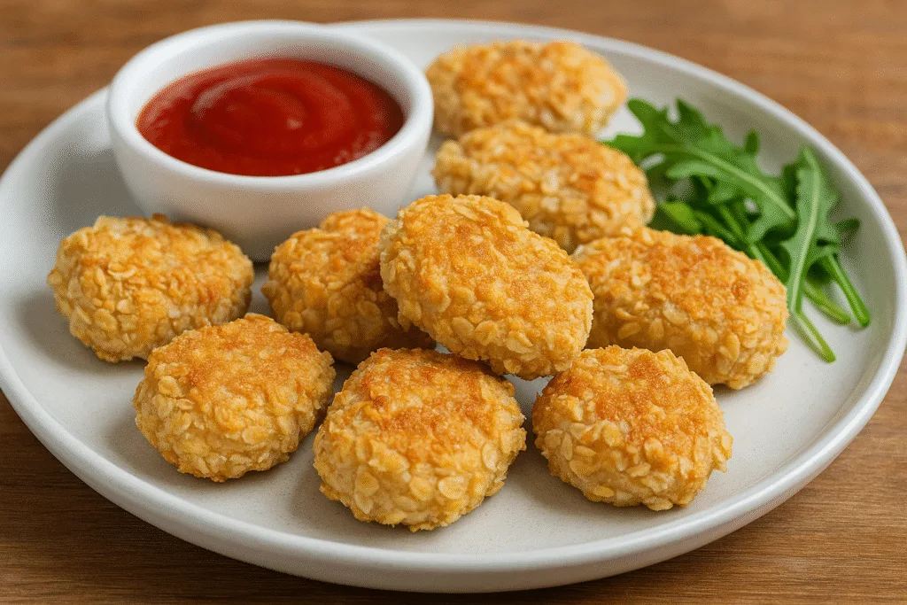 Nuggets de pollo al horno con avena