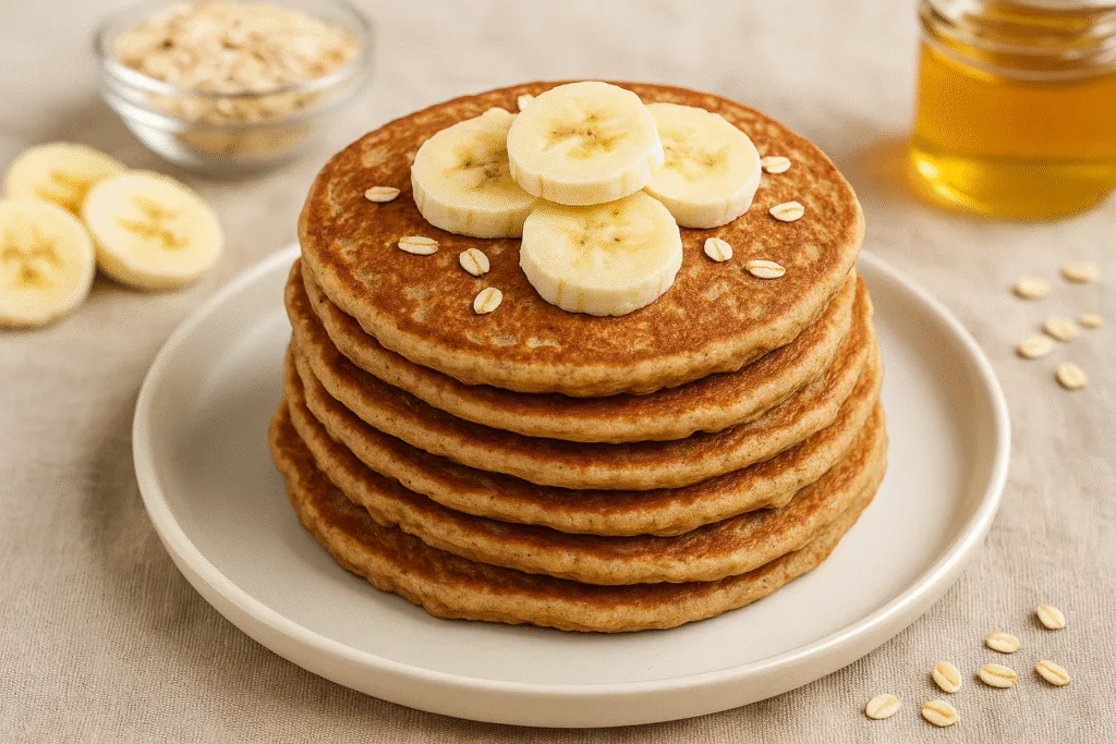 Panqueques de banana y avena sin azúcar