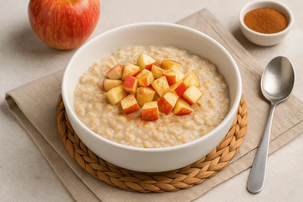Porridge de avena con manzana y canela
