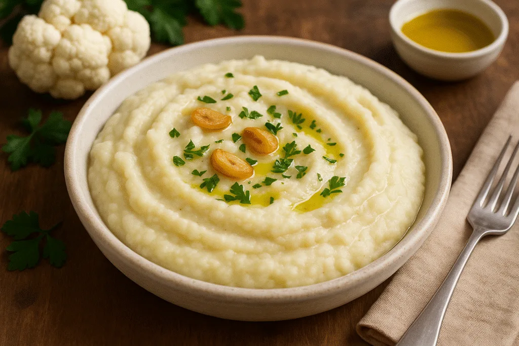 Puré de Coliflor con Ajo y Oliva