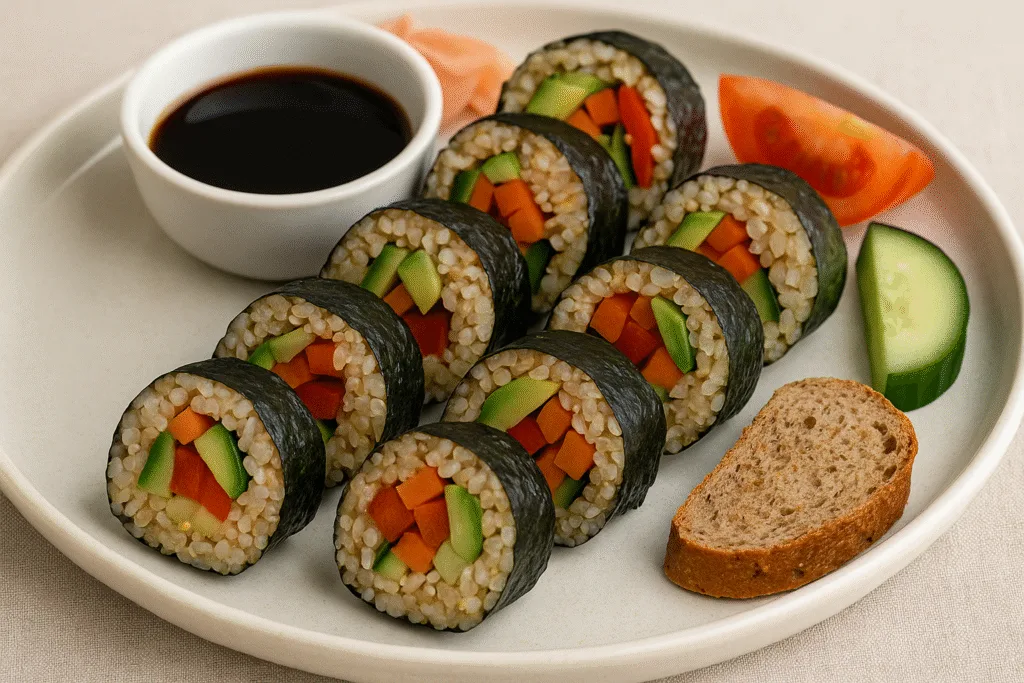 Sushi de vegetales y arroz integral