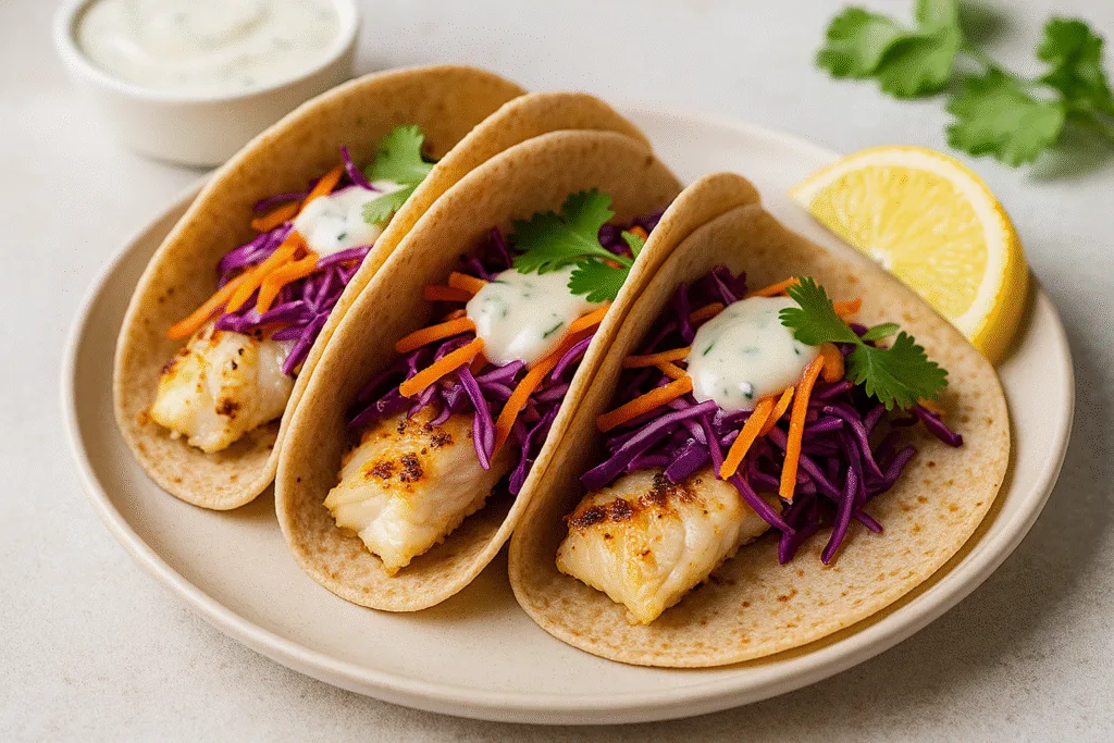 Tacos de pescado saludables con repollo