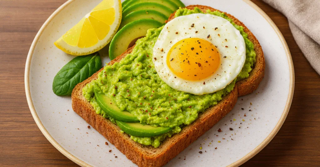 Tostadas integrales con palta y huevo
