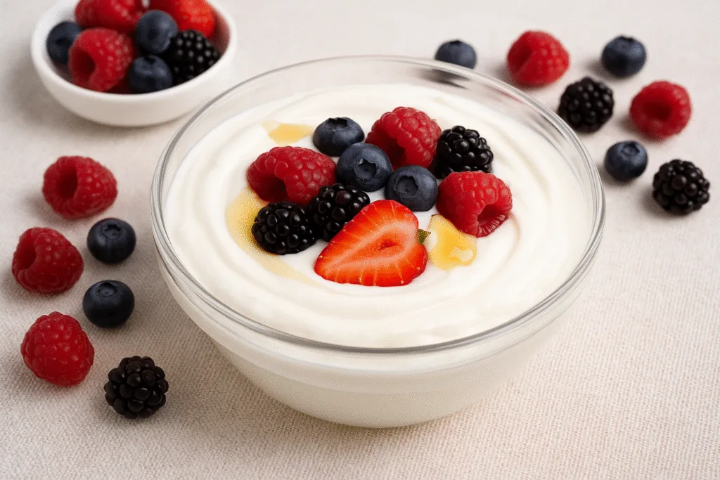 Yogur casero con frutos rojos